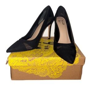 EUC Mix No. 6 Dahlen Black/Fine Mesh Pump Stiletto High‎ Heels Women’s Size 8M